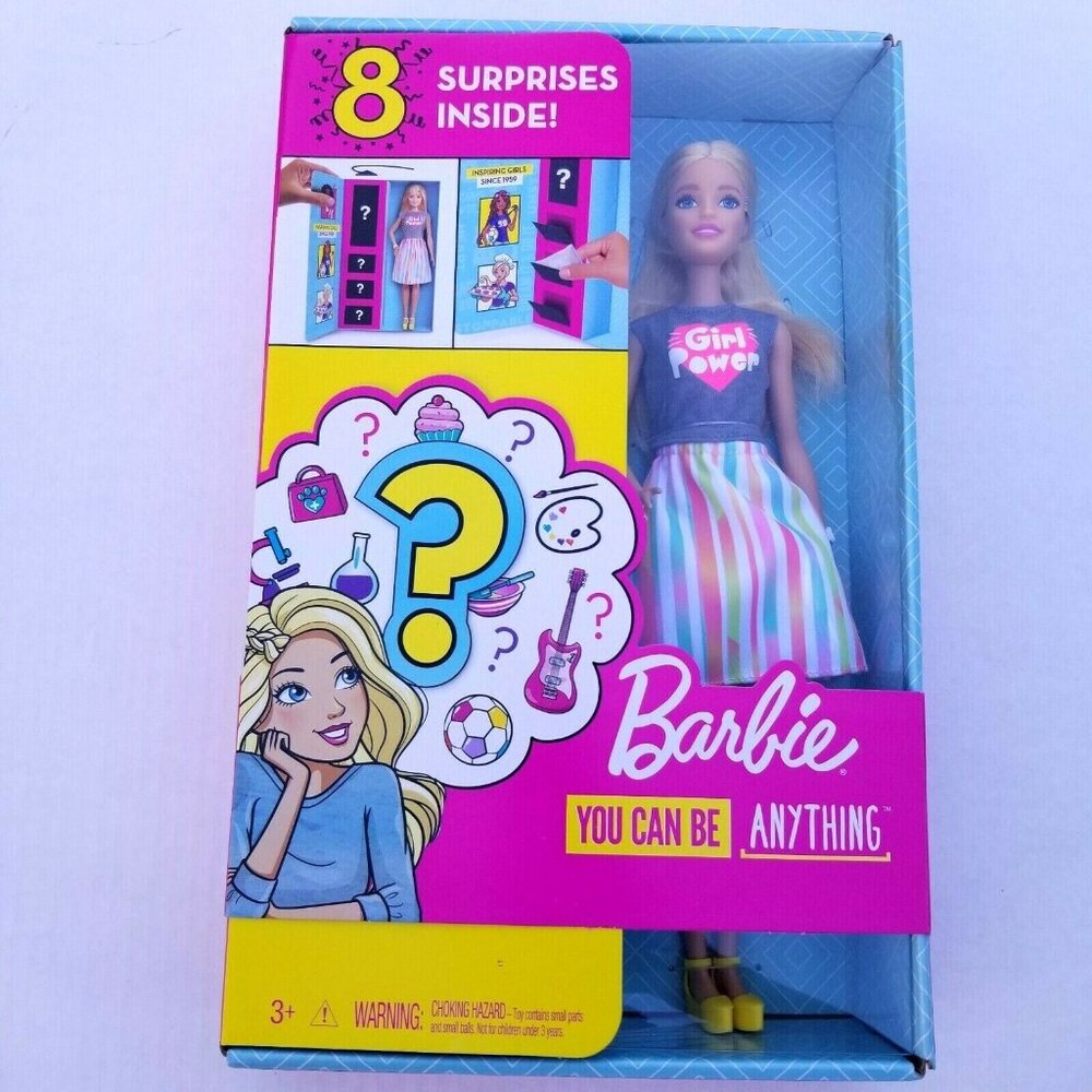 Barbie You Can Be Anything Surprise Career Doll Set Girl Power Blonde NIB